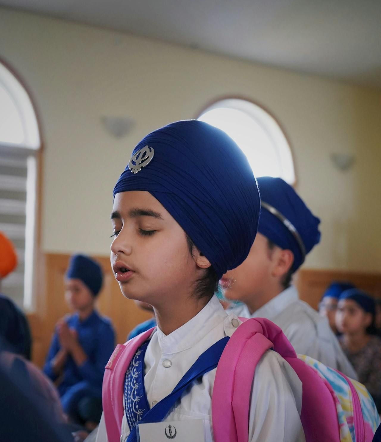 A kid meditating peacefully