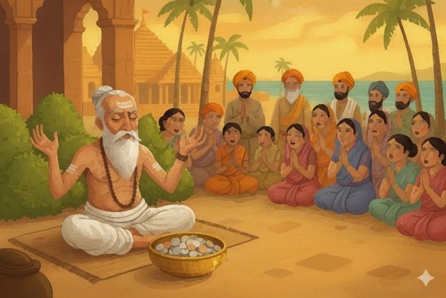 Kaljug Pandit showing trick