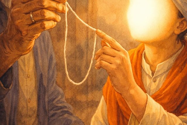 Nanak calling his friend from the back of the crowd