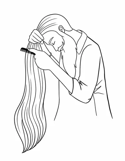 Kesh — The Five Kakars printable Sikh coloring page