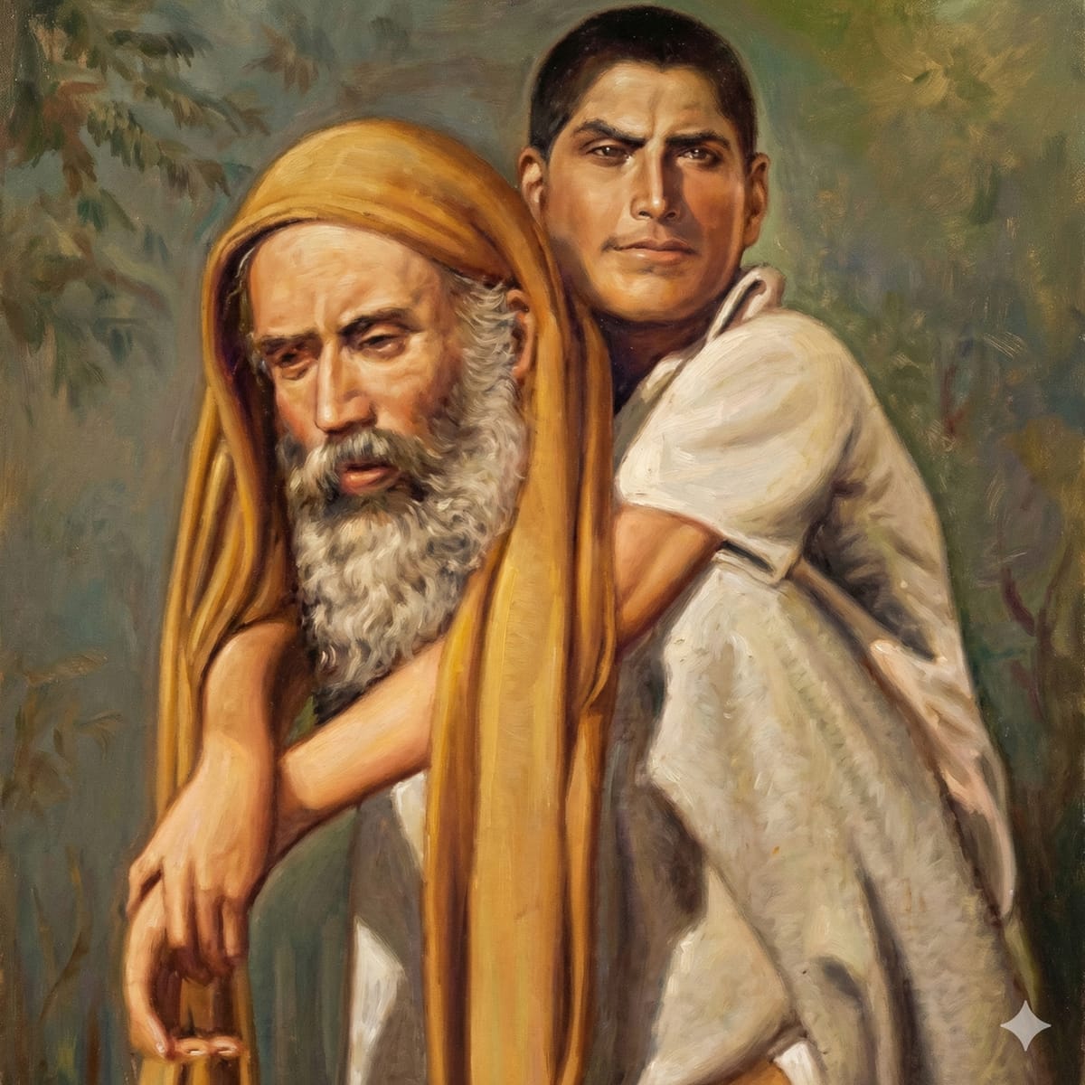 Bhagat Puran Singh carrying Piara Singh