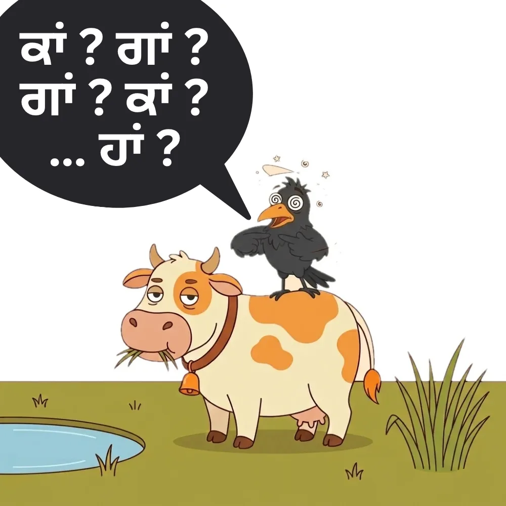 ਕਾਂ? ਗਾਂ? ਗਾਂ? ਕਾਂ? …ਹਾਂ?