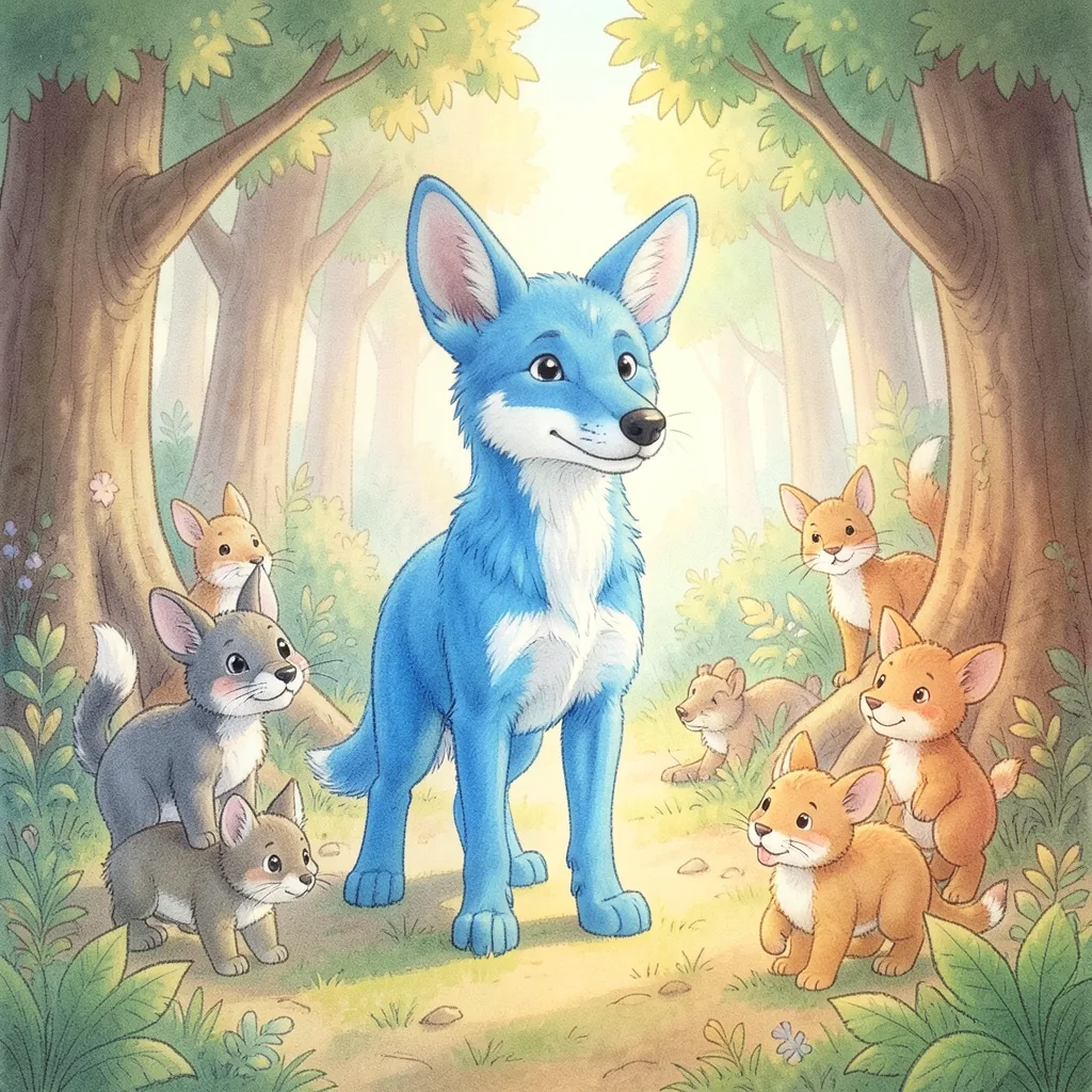 The Blue Jackal — bilingual Punjabi and English story