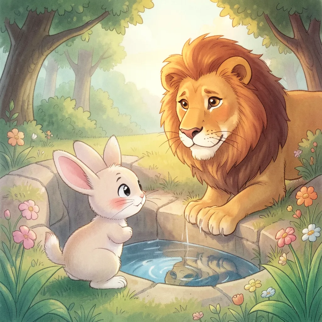 The Foolish Lion and the Clever Rabbit — bilingual Punjabi and English story