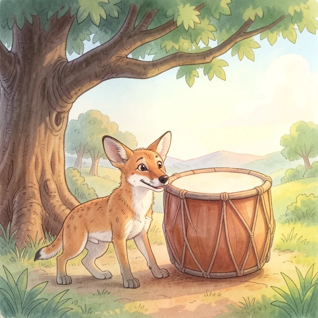 The Jackal and the Drum — bilingual Punjabi and English story