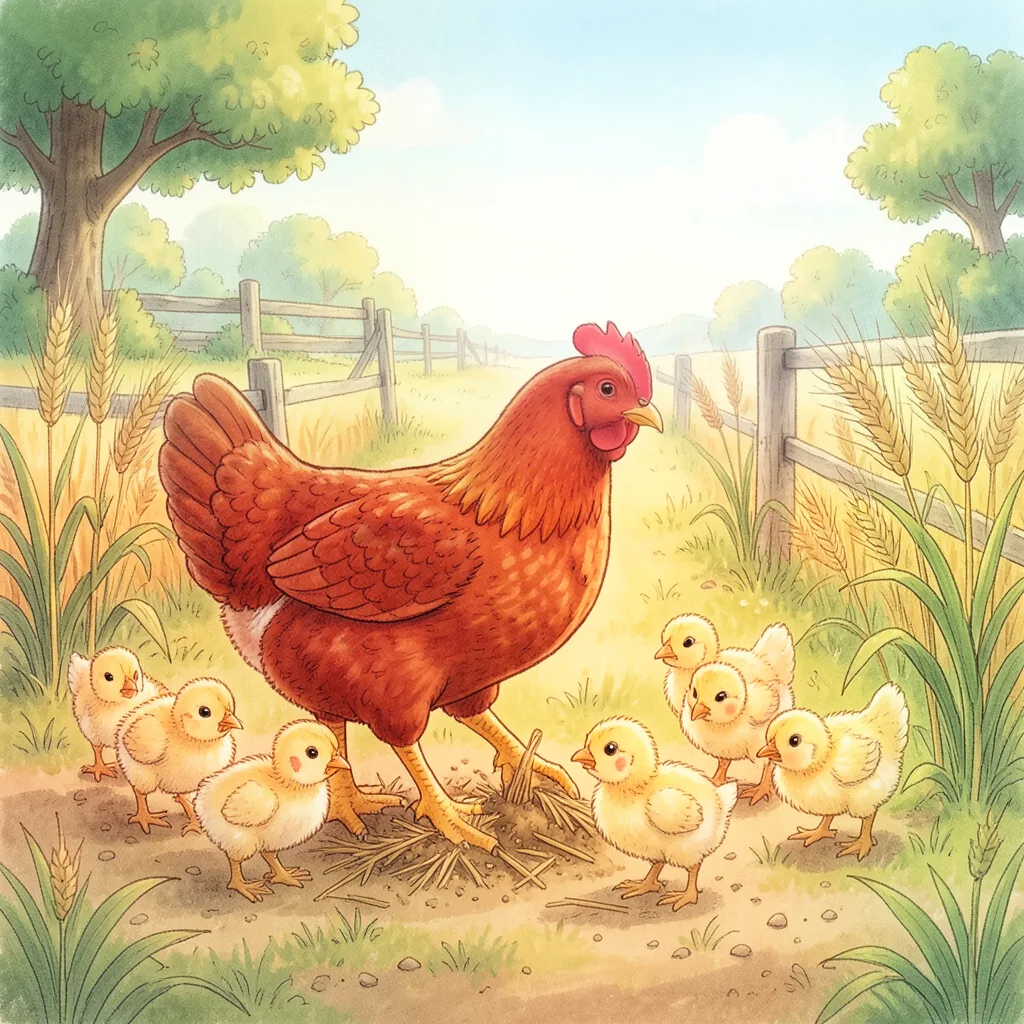 The Little Red Hen — bilingual Punjabi and English story