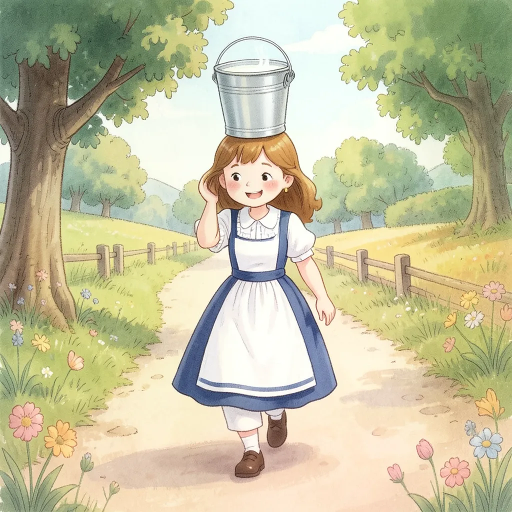 The Milkmaid and Her Pail — bilingual Punjabi and English story