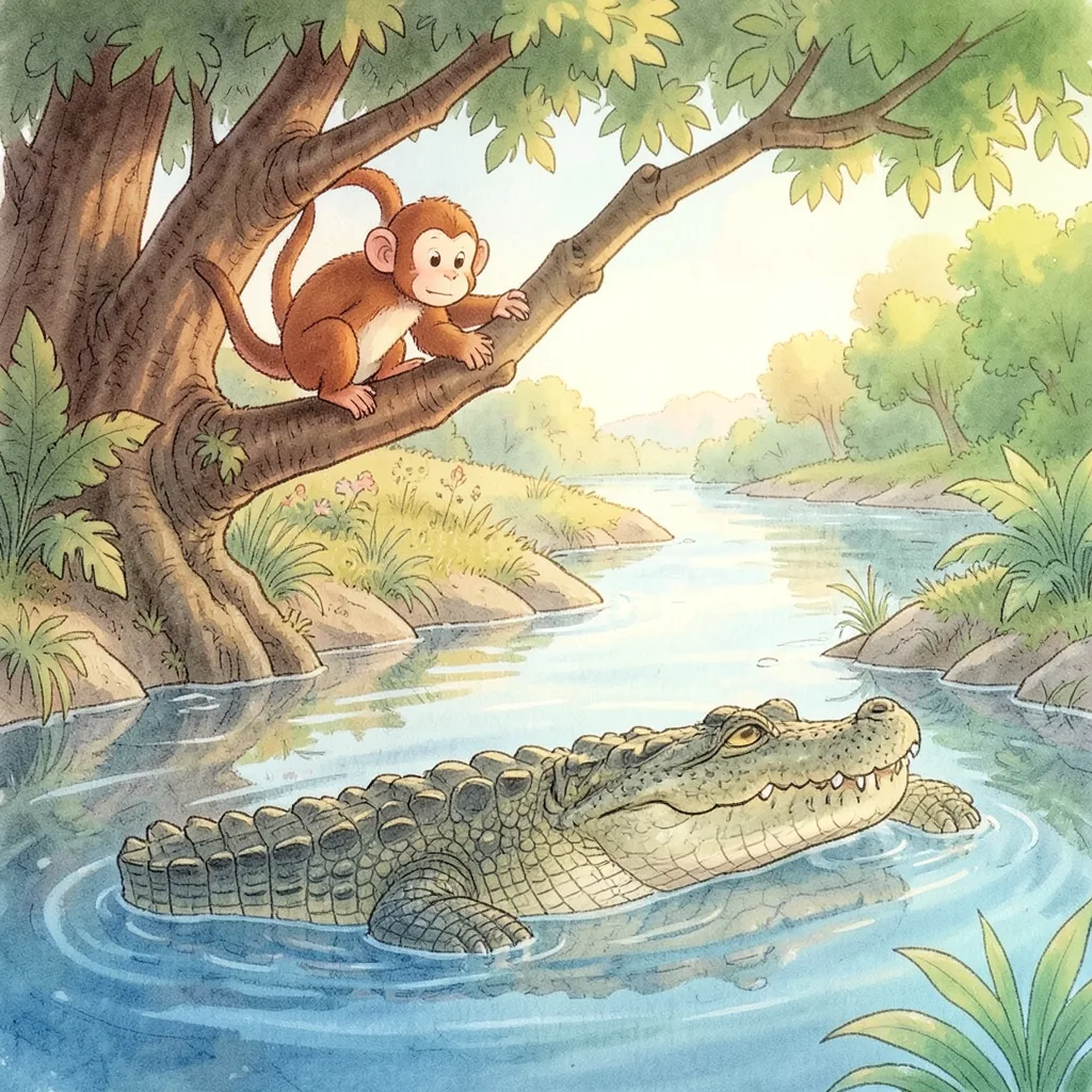 The Monkey and the Crocodile — bilingual Punjabi and English story