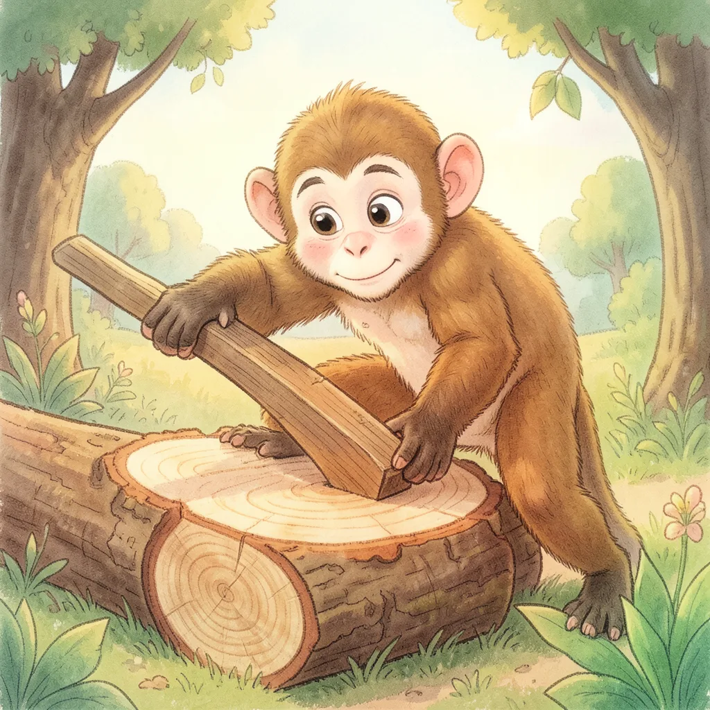The Monkey and the Wedge — bilingual Punjabi and English story